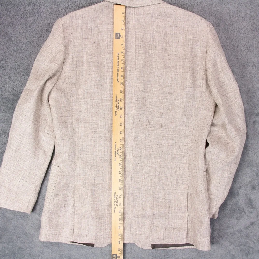 Reiss Mens 42 Auto Linen Blazer Jacket Sport Coat Surgeon Cuffs‎ Tan Beige